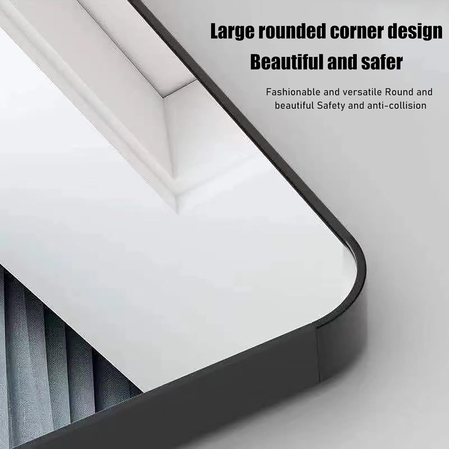 Punch Free Modern Bathroom Mirror, Three Color Frame Square Corner Rectangular Bathroom Wall Mount Vanity Mirror for Bedroom Living Room, Horizontal Or Vertical Hang(Size:60*100cm/23*39in,Color:Gold)