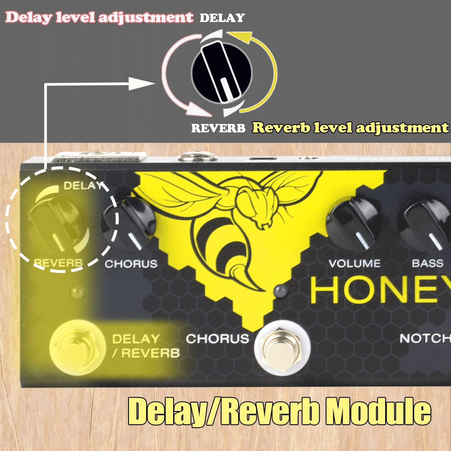 Caline Acoustic Guitar Multi Effects Pedal with Delay Chorus Reverb EQ AUX DI and Booster