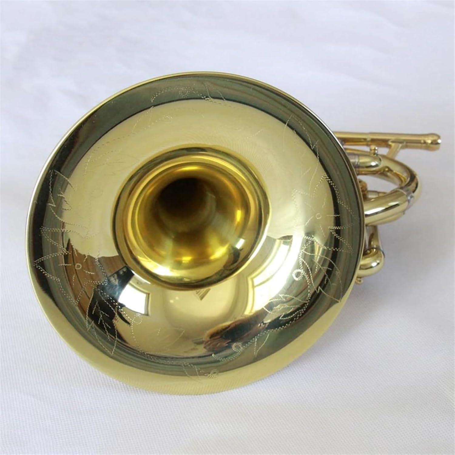 Brass French Horn Mini French Horn Instrument Gold Lacquered French Horn Cloth Cover Foam Box
