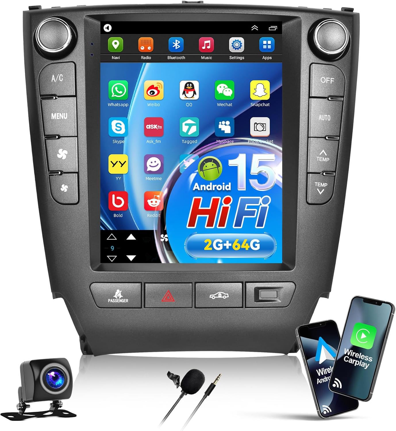 2G+64G Car Radio for Lexus IS350 IS250 2006-2012 for Opel Insignia 2009-2013 with Wireless Carplay Android Auto,9.7