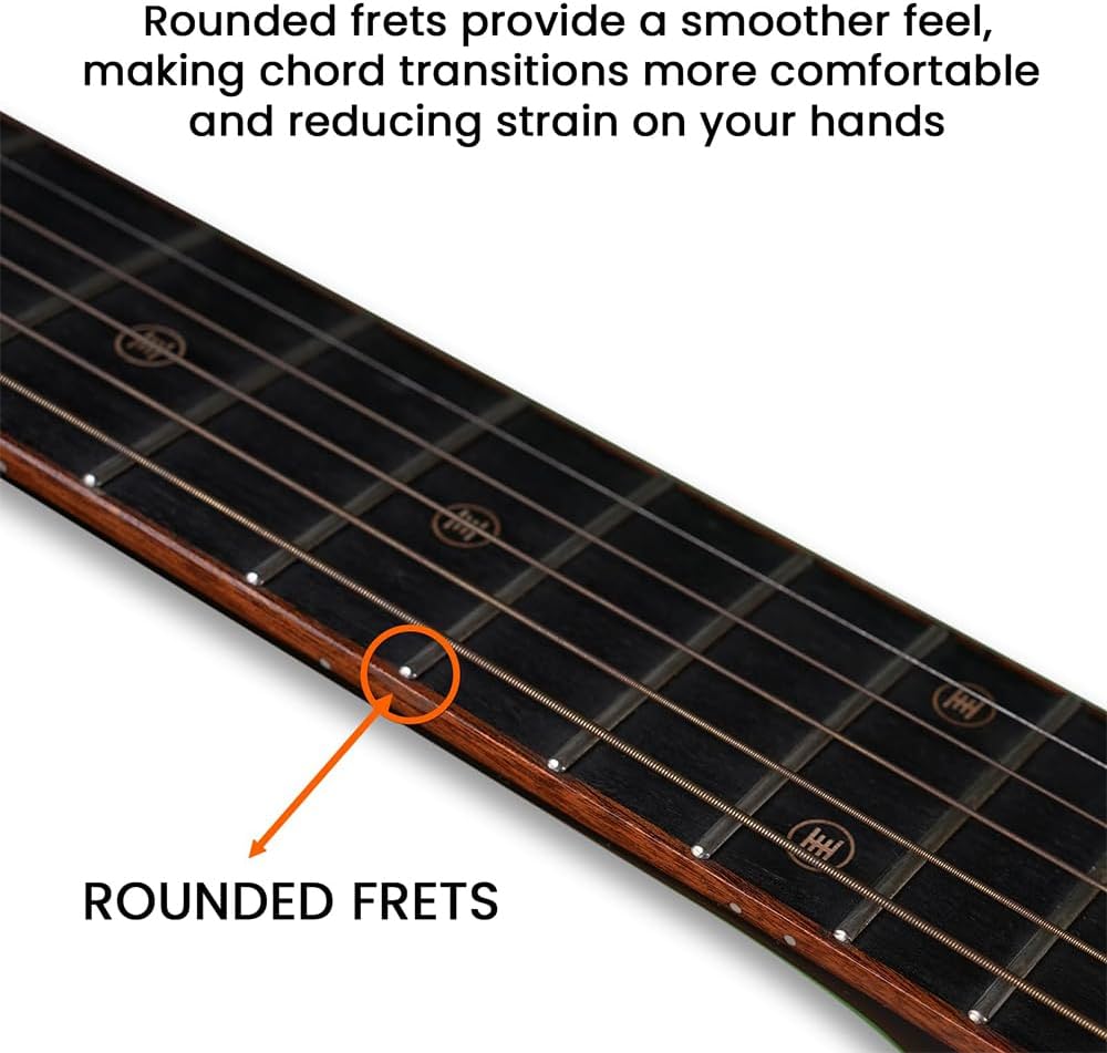 Kadence Slowhand Jumbo Semi Acoustic Guitar(Sh04) – Premium Black Spruce Wood with Heavy Padded Bag, Guitar Cable, Pro Capo, Set Of Strings, Picks with Learning Course