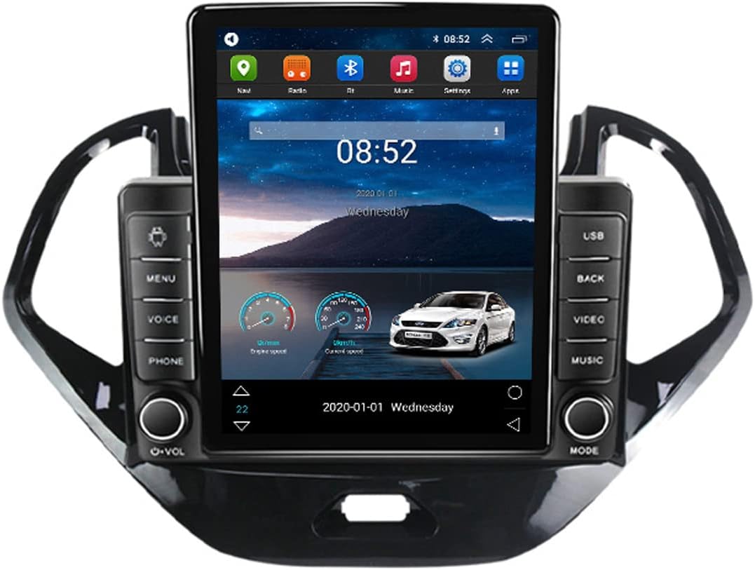 Double Din Car Stereo Receiver, 9.7In Touch Screen Car Radio Bluetooth Navigation Player for Ford Figo 2015-2018 with Backup Camera Support Carplay/DSP/FM/RDS/USB,Ts150 2g+32g