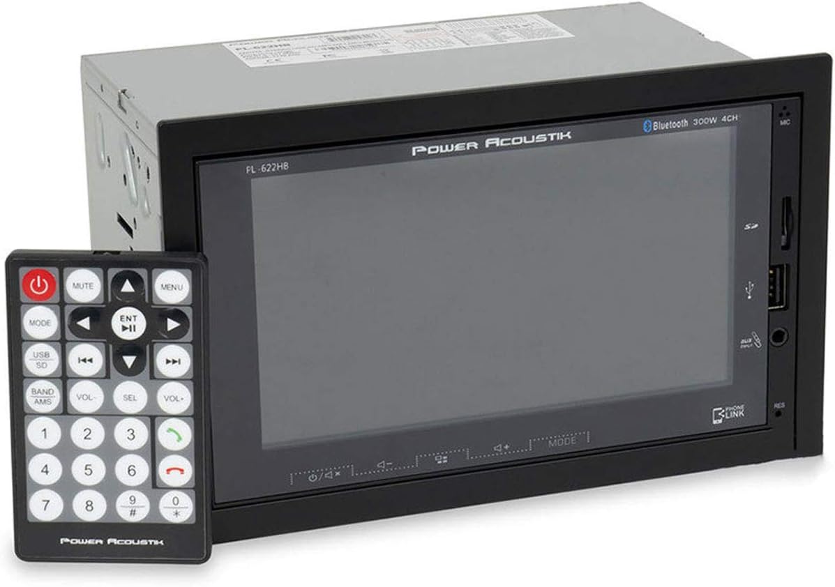 Power Acoutik PL-622HB Double DIN with 6.2-inch Capacitive Touchscreen, Digital Media Receiver with Bluetooth and Android PhoneLink