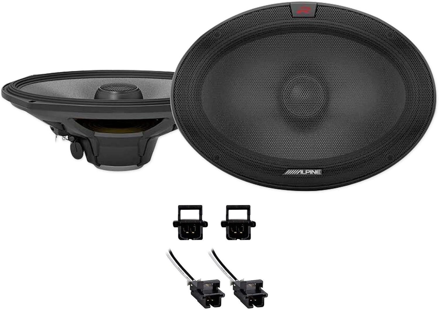 Alpine Pair R-S69.2 300 Watt 6x9 Car Audio Coaxial 2-Way Speakers Bundle with METRA 72-4568 Speaker Connector Adapter Harness Compatible with 1984-2013 Select GM Vehicles (2 Item)