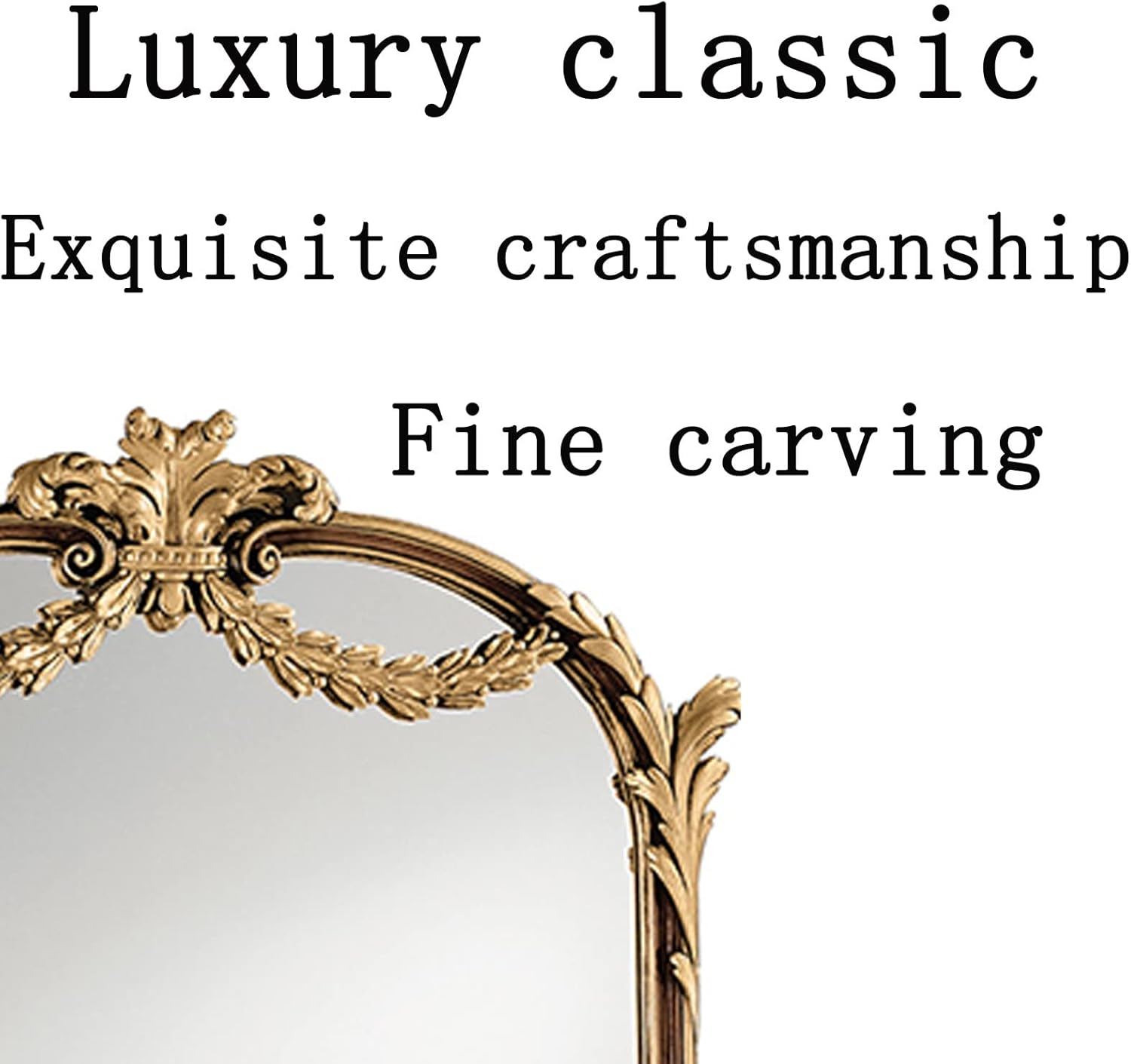 WORDFUN Wall Mount Makeup Mirror Metal Framed Bathroom Mirror Decorative Mirror,Rounded Corners Smooth Elaborately Crafted Sturdy and Stable, for Bedroom, Bathroom, Living Room, Hallway