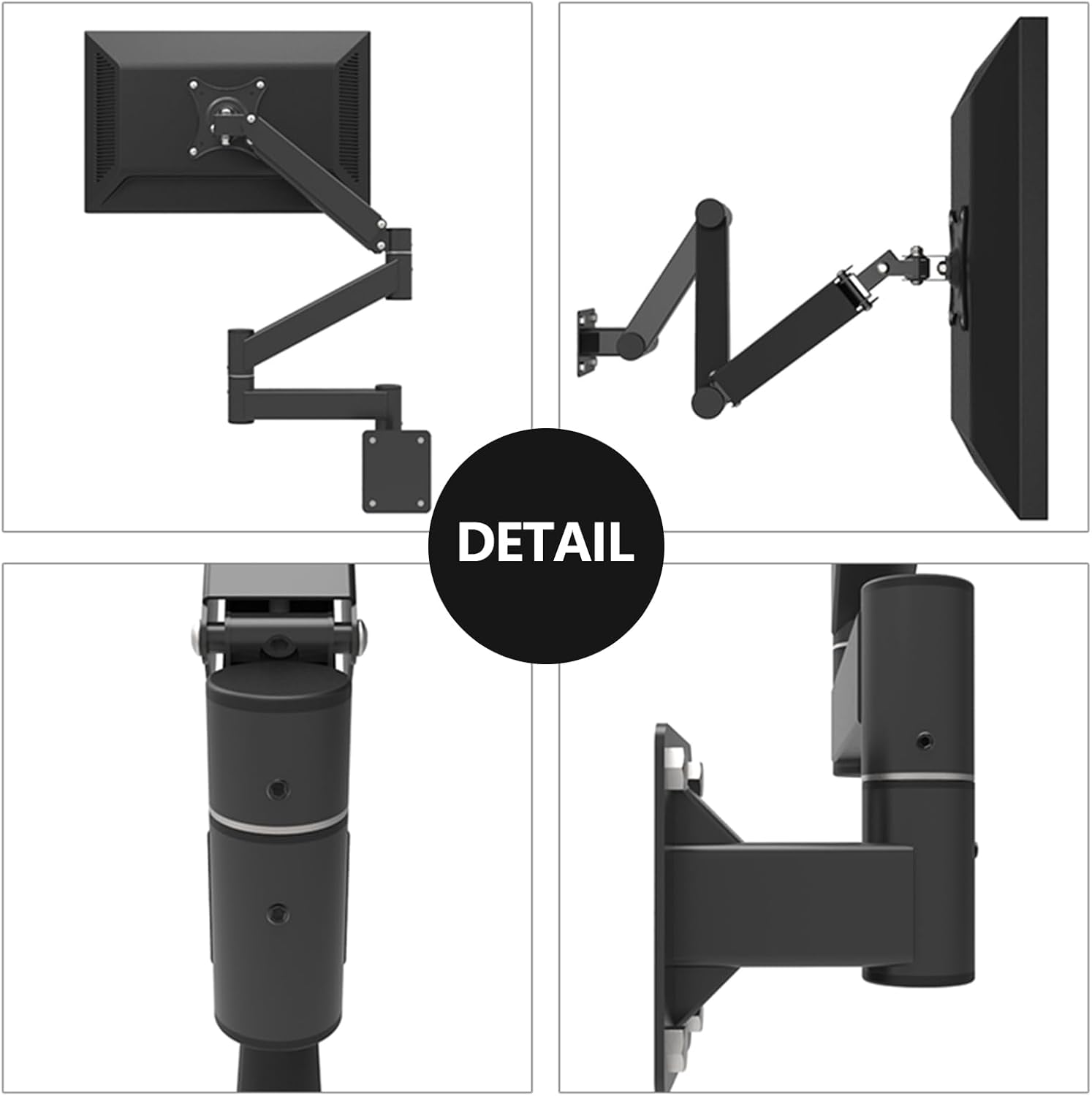 Adjustable TV Wall Mount Bracket with Extended Arm, Ideal for 17-21 Inch Screens, VESA 75x75mm, 100x100mm, Perfect for Bedroom or Workspace, Swivel Design, Holds up to 5.5kgs