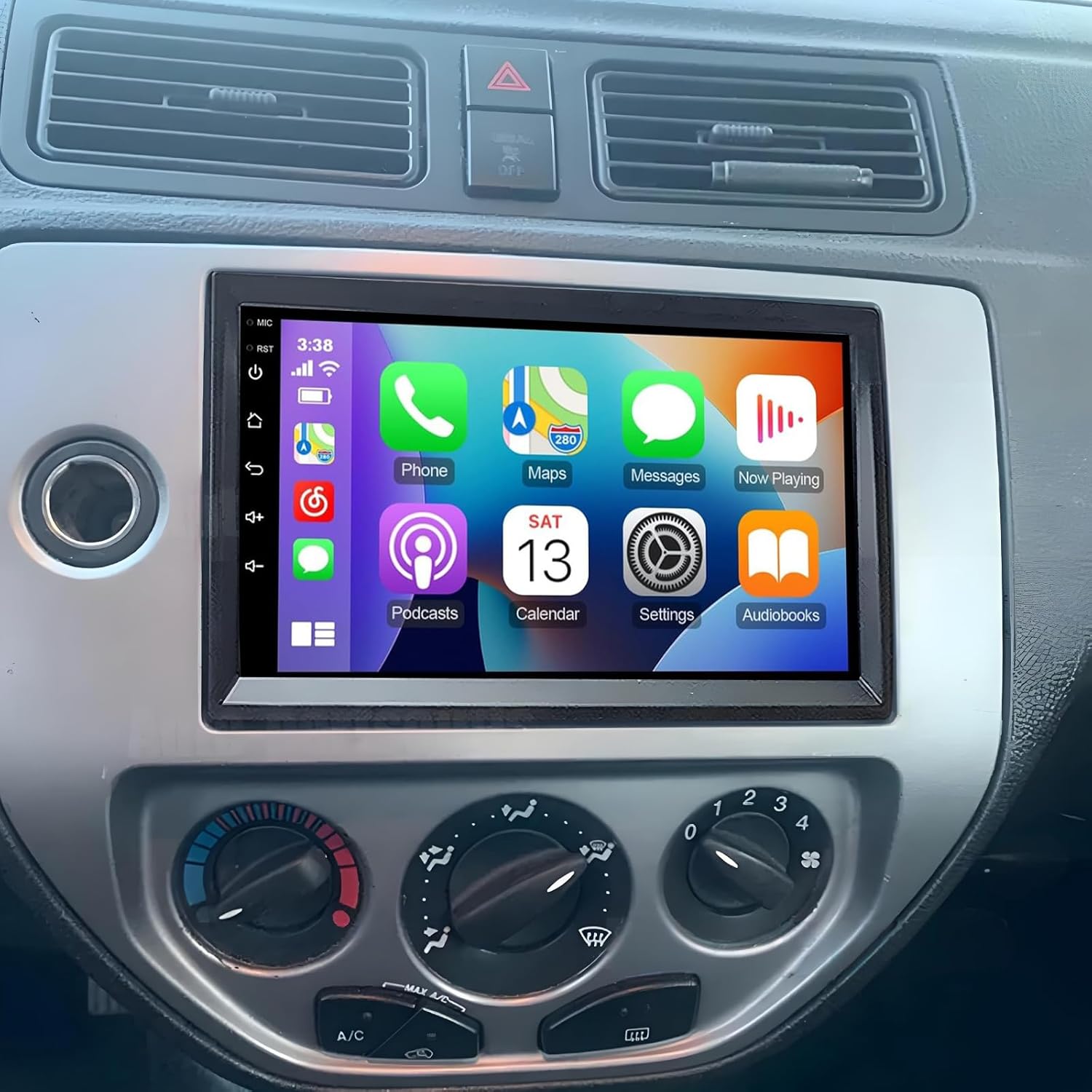 PHEZEN 7 inch Touchscreen Car Stereo Fit for Ford Focus 2005 2006 2007, Android 13 Car Radio with Carplay & Android Auto GPS Navigation BT Mirror Link WiFi Backup Camera 4+64G