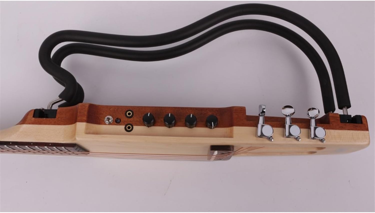 VENEKA Headless Electric Guitar Headless Silent Travel Electric Acoustic Guitar Right Left Hand Portable Travel Built in Effector Guitar (Color : Left Hand)