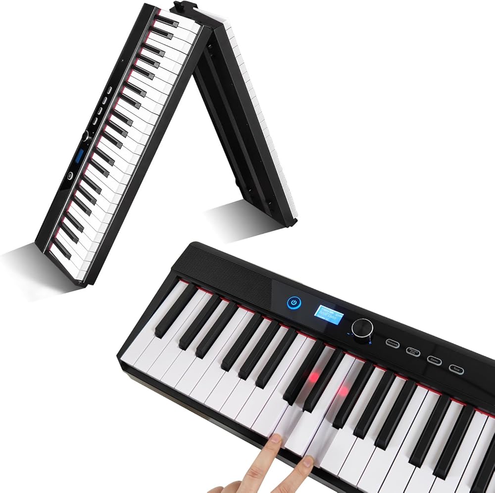 Coolmusic Portable Piano Keyboard Foldable: Portable Keyboard Piano 88 keys Semi-Weighted keyboard Electric Folding Piano Kit