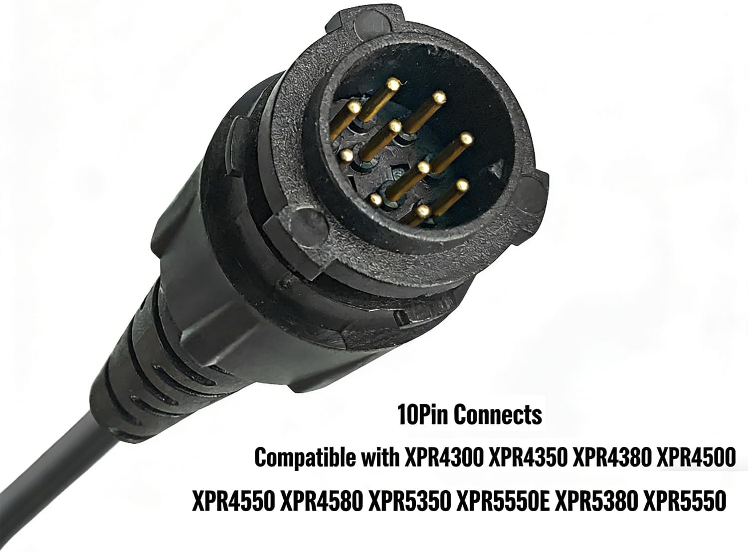 10Pack RMN5052 RMN5052A Heavy Duty Microphone Remote Speaker Mic Compatible with XPR4300 XPR4350 XPR4380 XPR4500 XPR4550 XPR4580 XPR5350 XPR5550E Radio