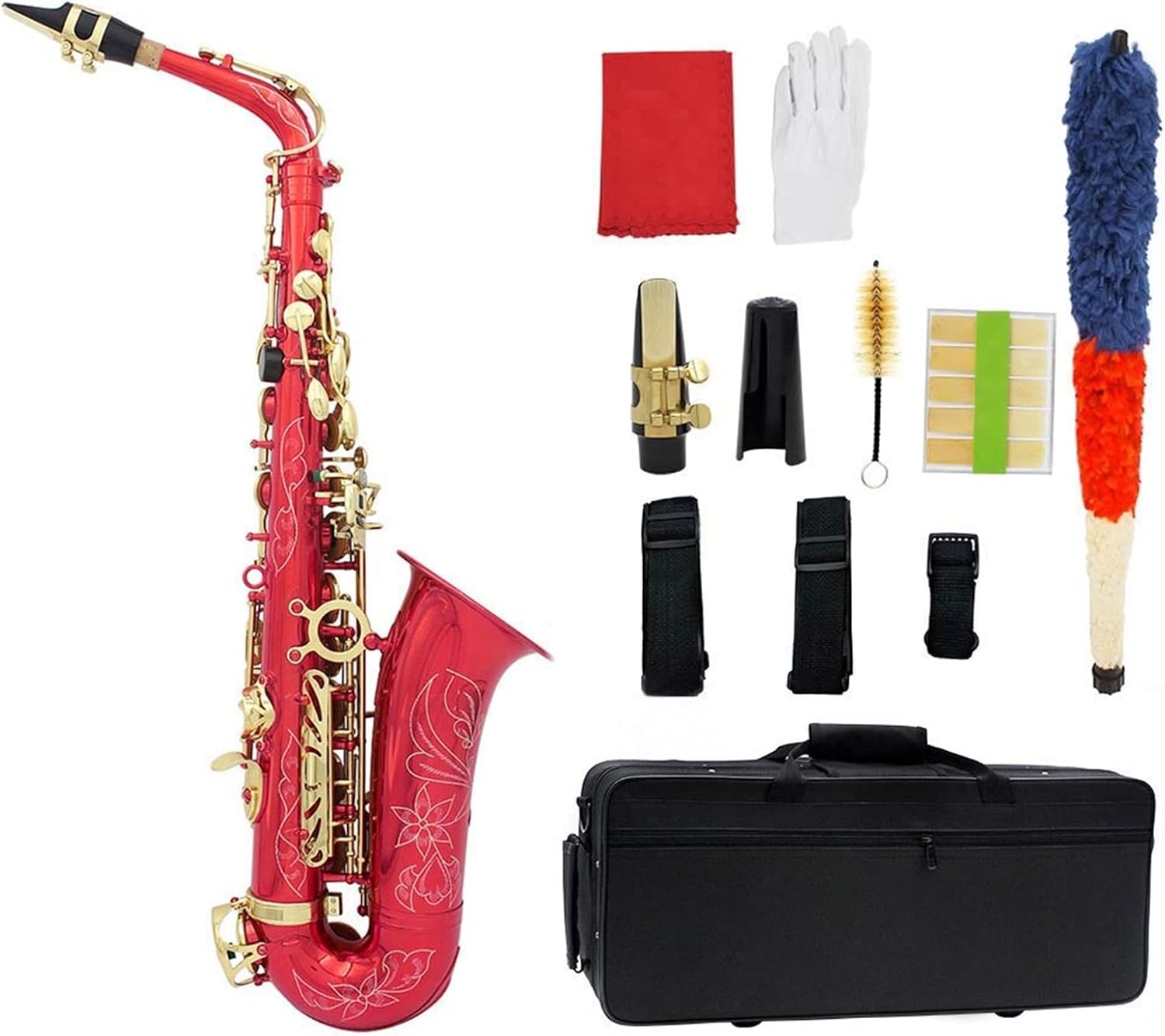 EB Alto Saxophone Brass Colorful Lacquered E Flat Woodwind Instrument with Case Beginner Saxophone