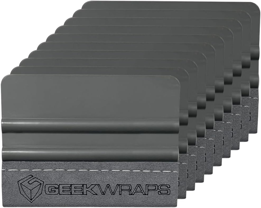 Geek Wraps Silver Streak Soft Edge Squeegee | Flexible Pliable Nylon with Stitched Microfiber Edge | Scratch-Free for Vinyl Wraps, PPF, Window Tint, and Wet-Apply Graphics