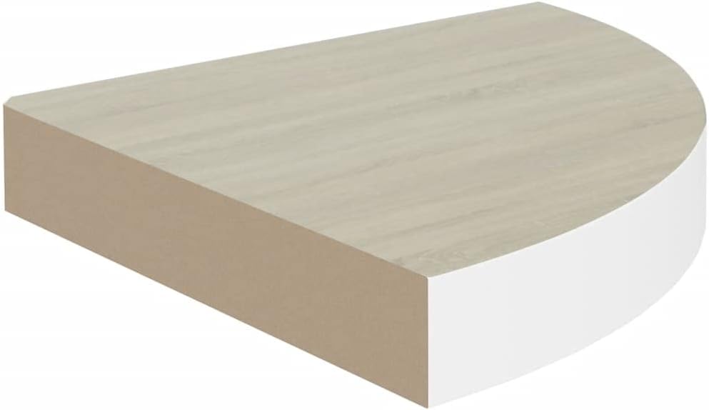 Wall Corner Shelves,Wall Mount Corner Shelf,Wall Mounted Display Shelf,Floating Storage Shelf for Kitchen, Bathroom, Living Room,Wall Corner Shelves 4 pcs Oak and White 13.7