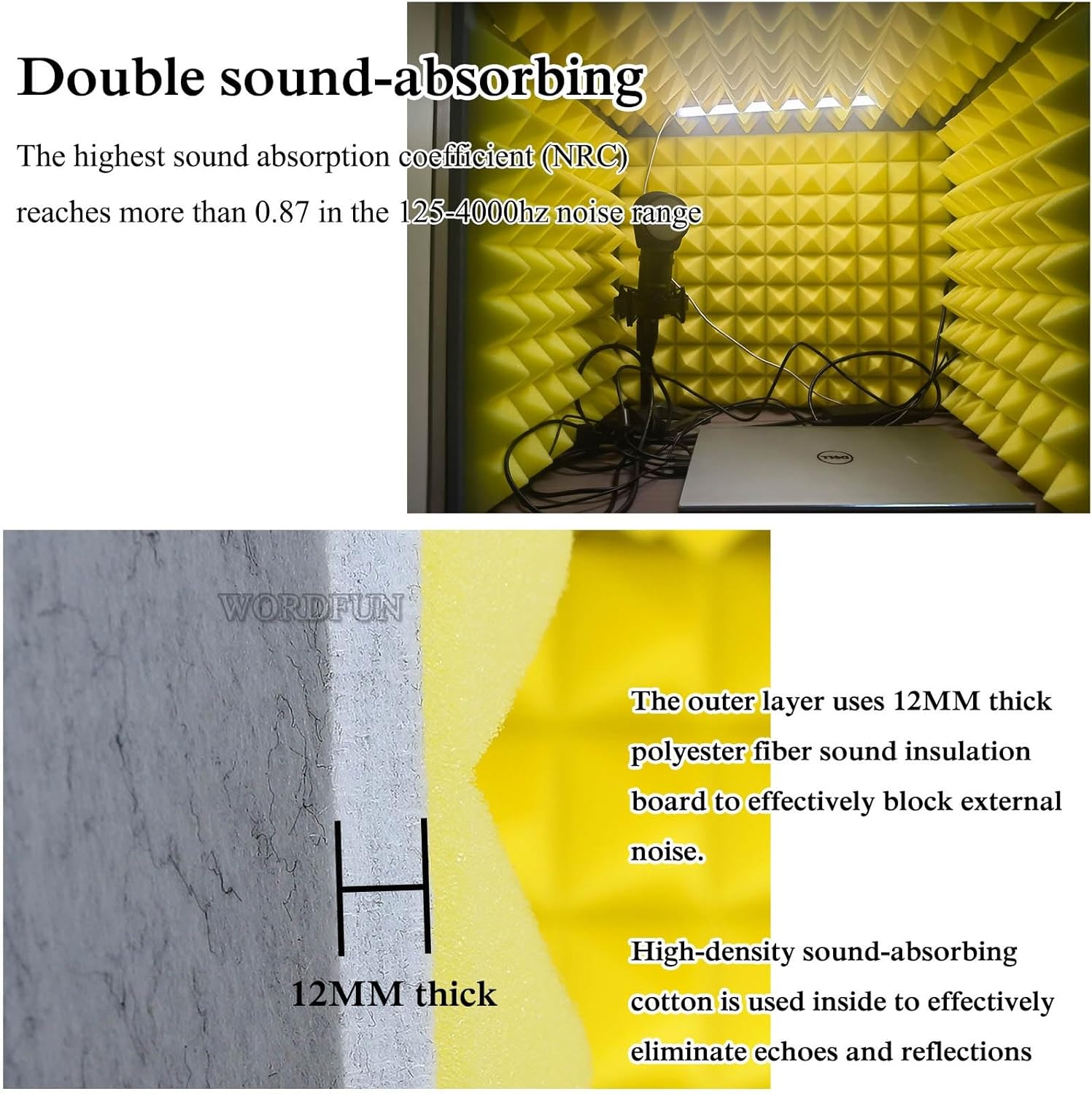 Desktop Soundproof Box, Home Recording Studio, Portable Recording Studio, for Music Practice Room (Green)
