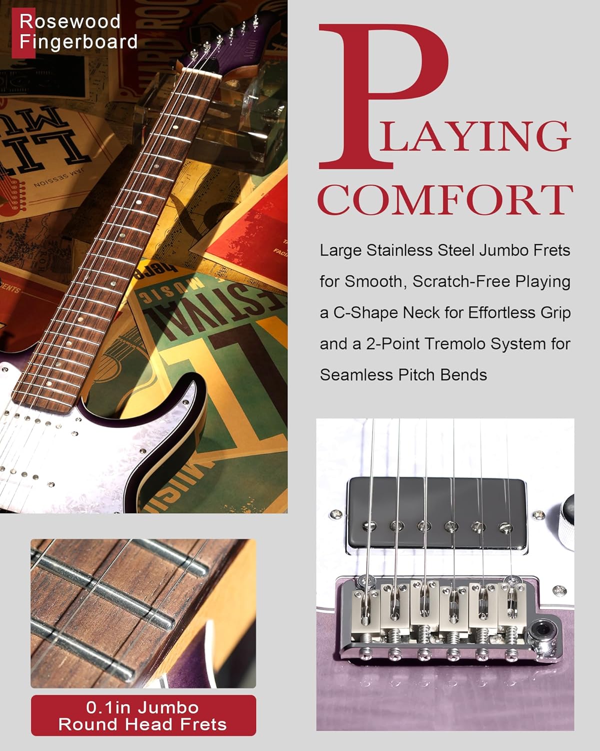 AKLOT Veltrix Electric Guitar Kit with Mini Electric Guitar Amp