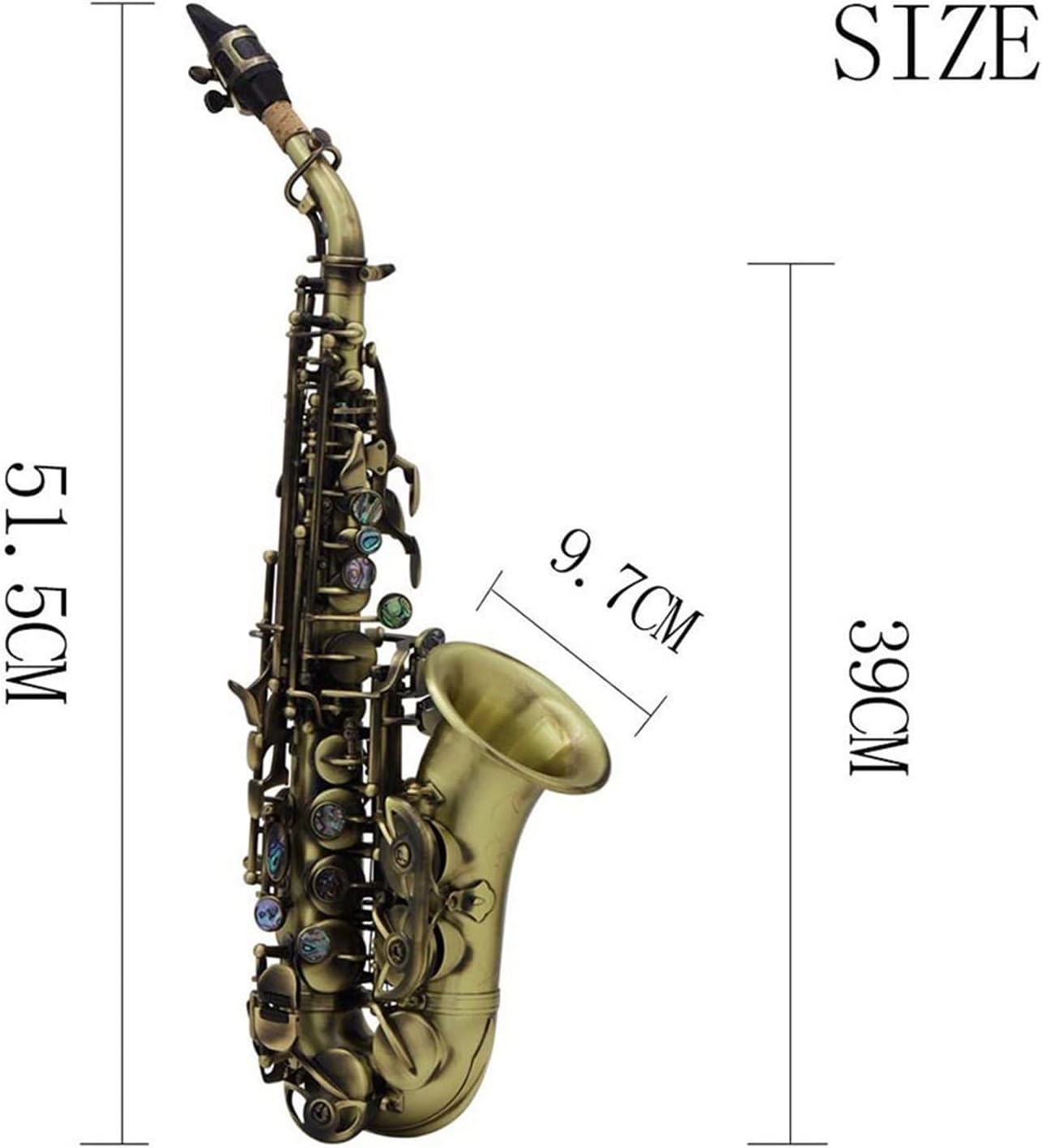 Saxophone Professional Woodwind Instrument Brass Material Bb B Flat Sax with Instrument Accessories