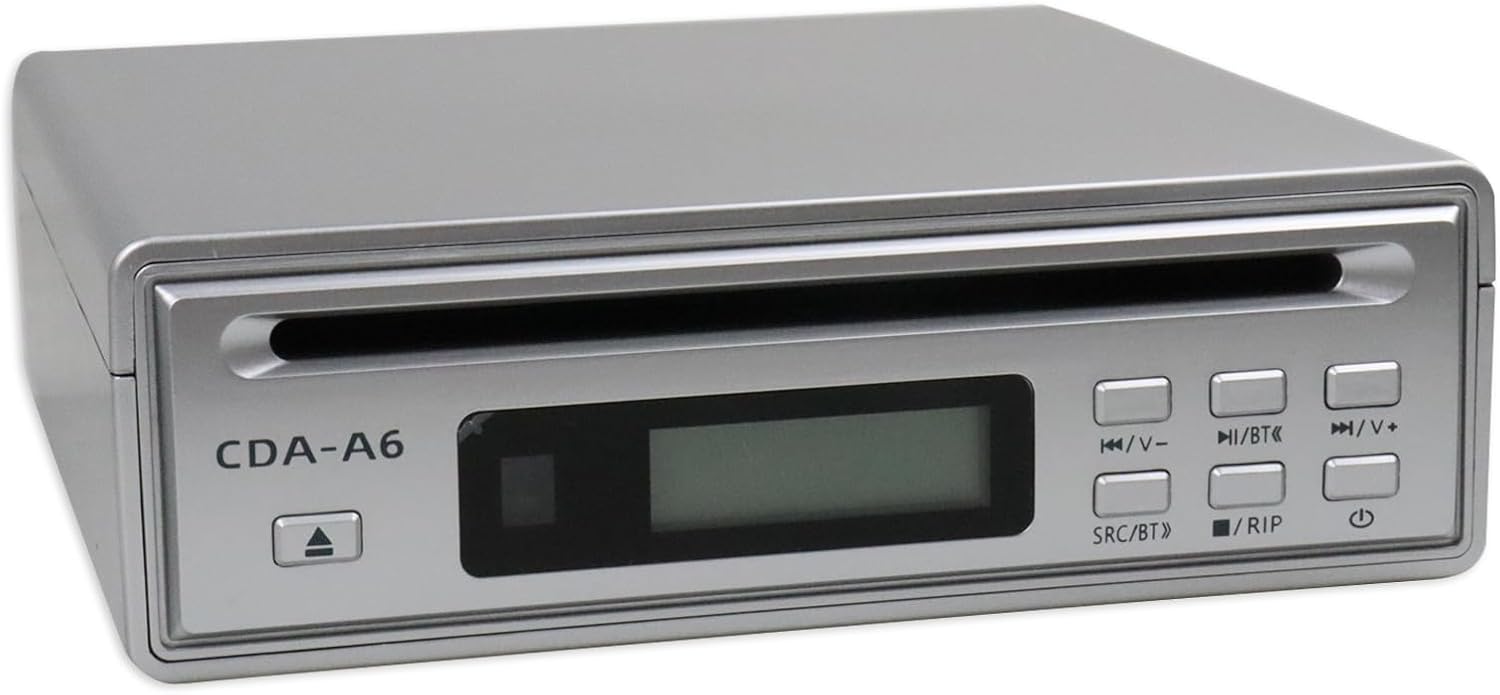 Portable HiFi CD Player for Home, CD Ripper, Bluetooth Car CD Player with USB Ripping, Rip CD to USB, External Player for Car with Optical, AUX, 3.5mm outputs/Optical Output and Cable, Bluetooth