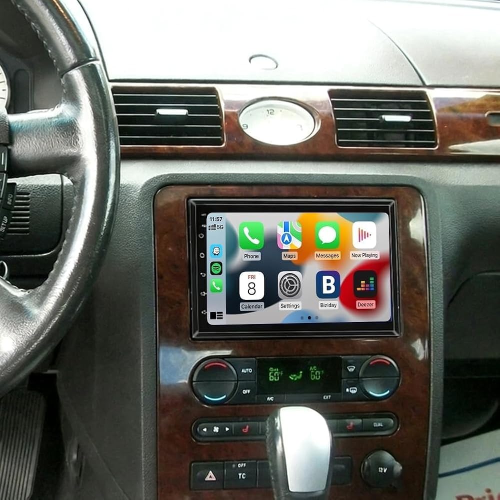 Car Stereo Radio Compatible for Ford Five Hundred 2005-2007 with Carplay Android Auto GPS Navigation 7in Touchscreen Car Radio Player with Bluetooth WiFi SWC Mirror Link Split Screen + Backup Camera