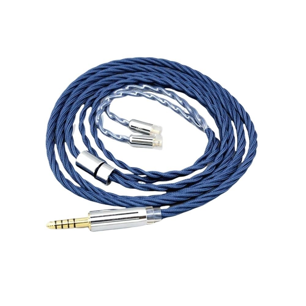 99% Pure Silver OCC Graphene for IE8 IE8i IE80 IE80s Metal Pin Alloy Full Sleeved Earphone Cable 8623(XLR 4 Pole Male,300cm)