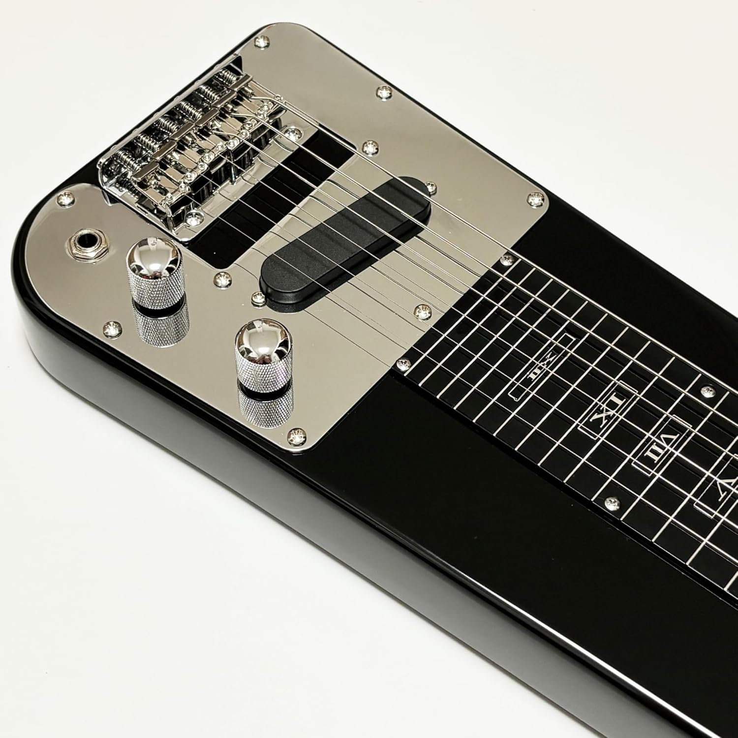 Lap Steel Guitar, Slide Steel Guitar Electric, 6 Strings Slotted Head Stock Guitars with Gig Bag & Slide Bar (Black Color)
