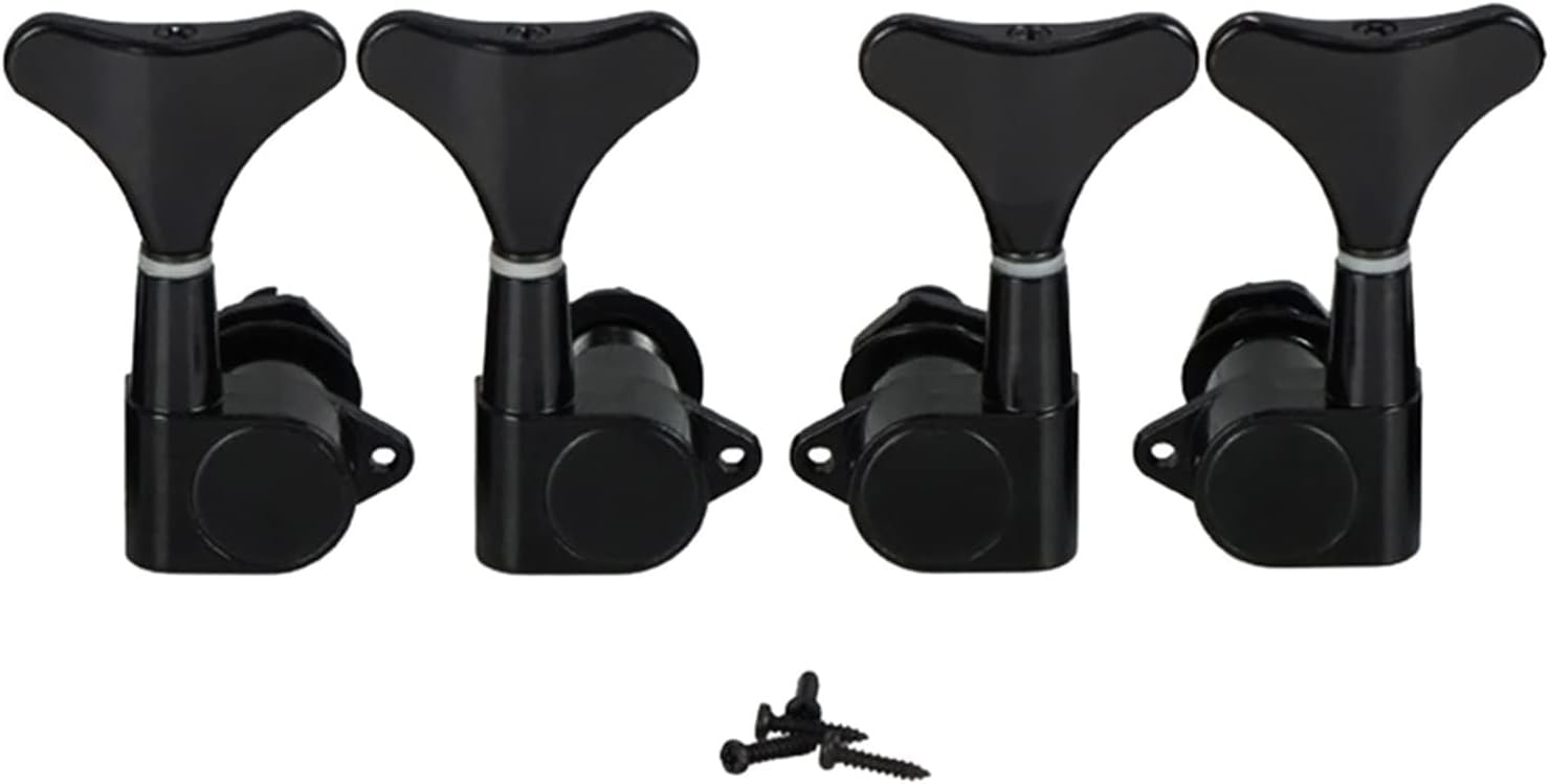 Sealed 2L2R Black 4-String Bass Guitar Tuning Pegs Machine Heads Tuners Gear Ratio:1:17 Guitar Machine Head Tuners