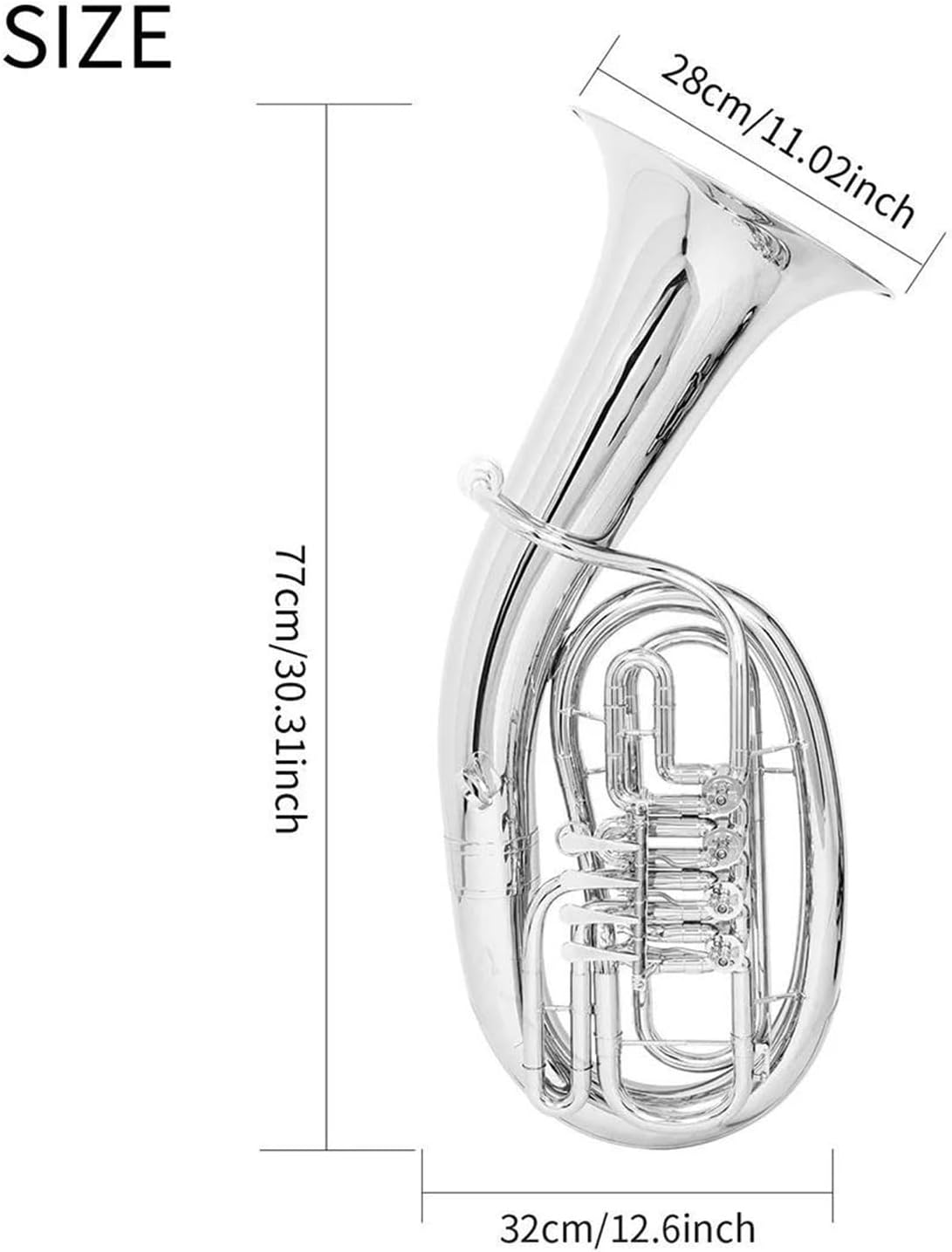Professional B flat Euphonium 4 key instrument