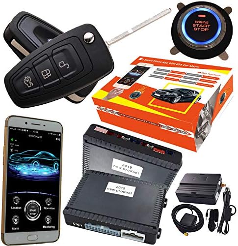 GPS Smart Security Car Alarm Passive Keyless Entry Auto Central Lock Push Button Remote Car Engine Start Stop for Ford 688FD