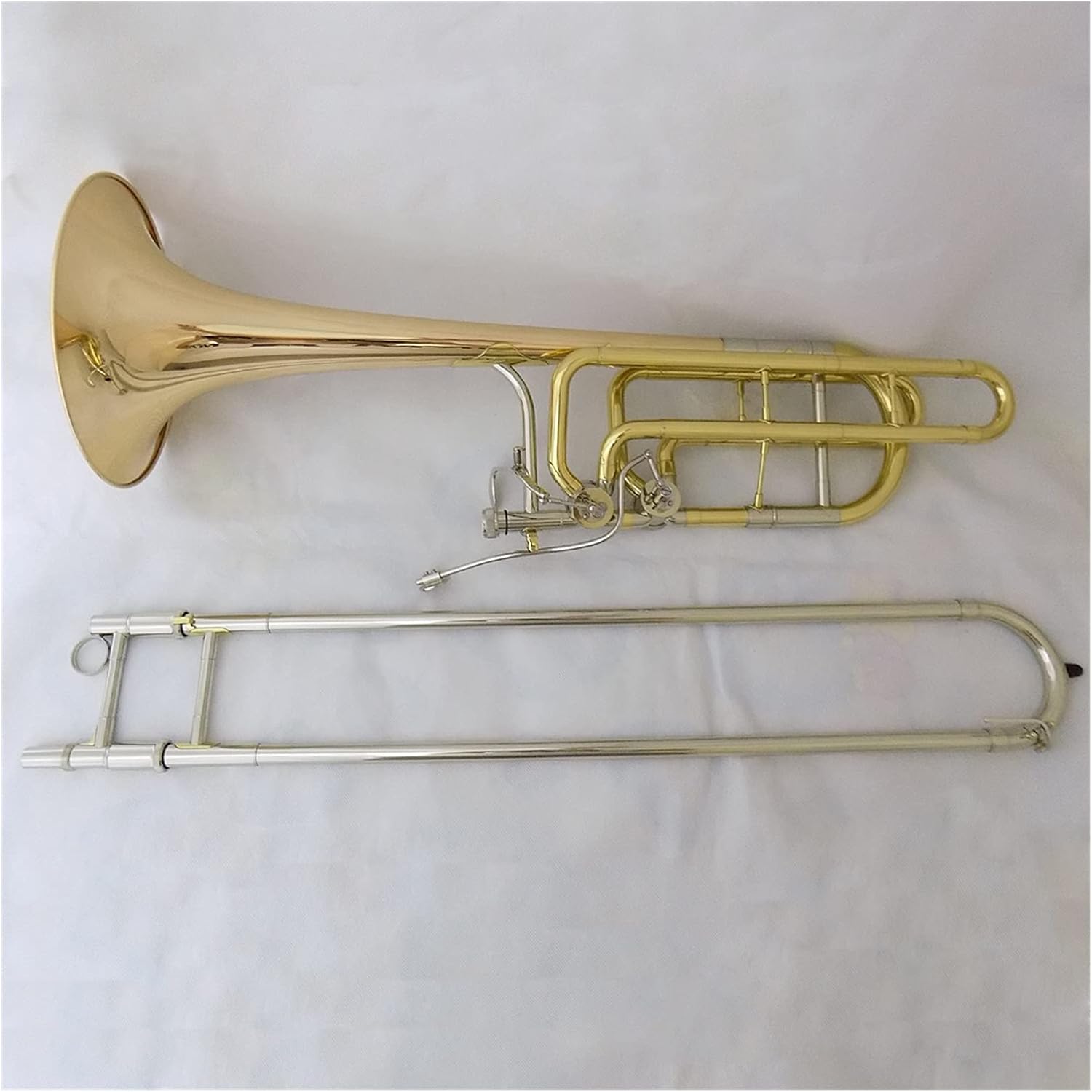 Student Trombone Bb/F/EB/D Bass Trombone Musical Instruments Gold Brass Trombones Rotor Slide Trombones Lacquer with Mouthpiece Case Trombone Kit