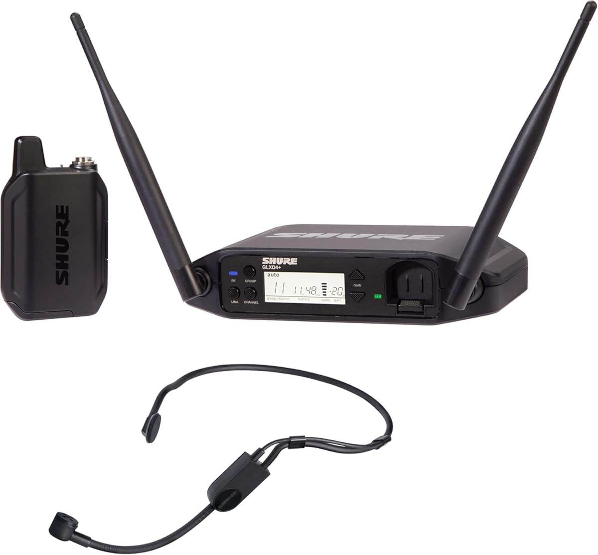 Shure GLXD14+/PGA31 Dual Band Pro Digital Wireless Microphone System - 12-Hour Battery Life, 100 ft Range | PGA31 Headset Mic, Single Channel Receiver (GLXD14+/PGA31-Z3)