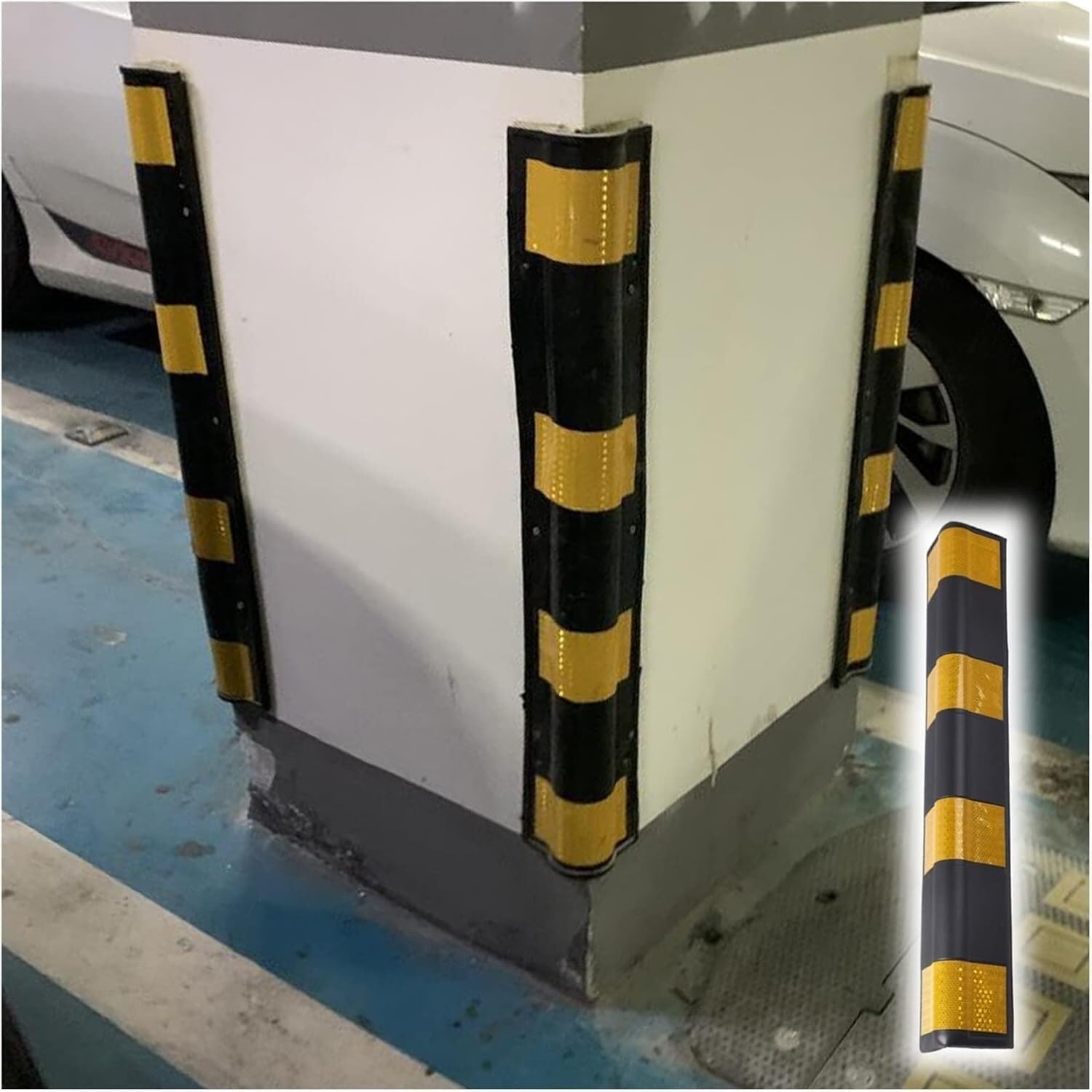 Accessories Car Parking Protector Wall Corner Guard for Parking Garages Anti-Scratch Workshops Rubber Protector(2pcs-120cm)