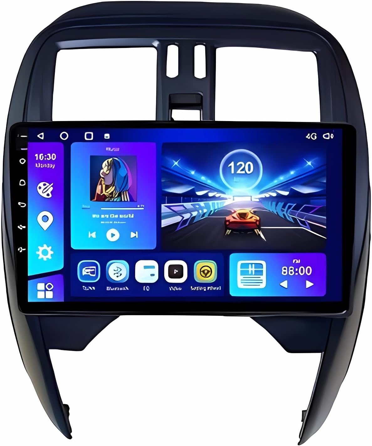 Rolax Android Screen Tesla Vertical Car Radio Player Navigation for Nissan Micra K13 March 2013-2017 with Carplay Bluetooth WiFi Wireless Backup Camera SWC