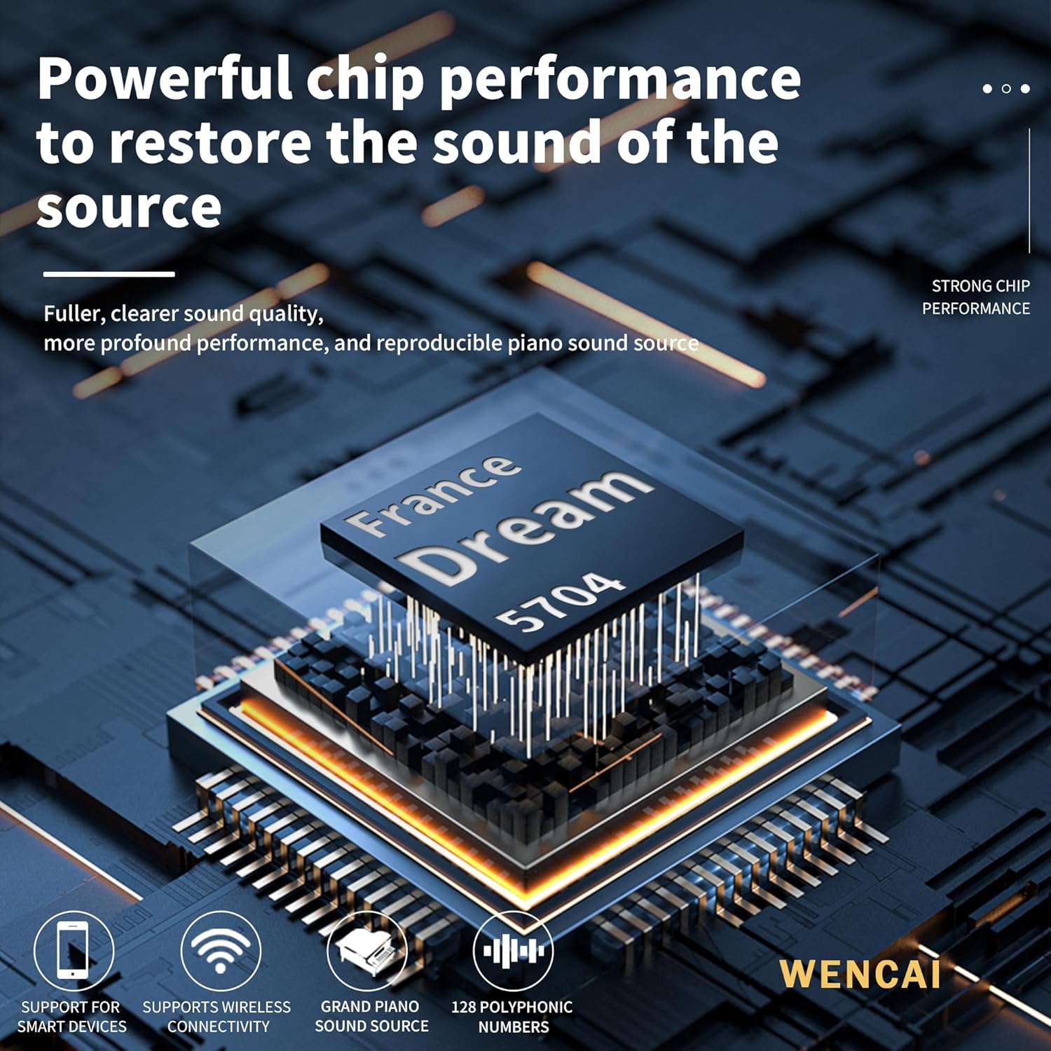 WENCAI 88 Key Fully Weighted Digital Piano Keyboard, 88 Keys Hammer Action Electric Pianos, Wooden Classic Upright Electronic Piano for Beginner, Professional, Midi Compatible, Triple Pedal (Black)