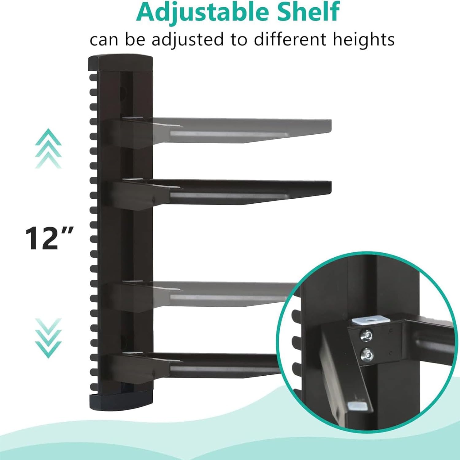 ing Entertainment Center Shelf, 2 Tier Wall Mount TV Shelf, ad BeaSa with s and y truction, for Home Theater System and Li Room r