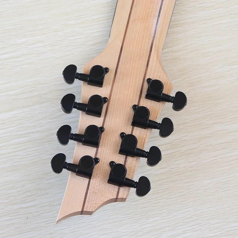 8-String Electric Guitar, 39-Inch Full Size, Natural High Gloss Finish, Tree Burl Top,24-Fret(M1)