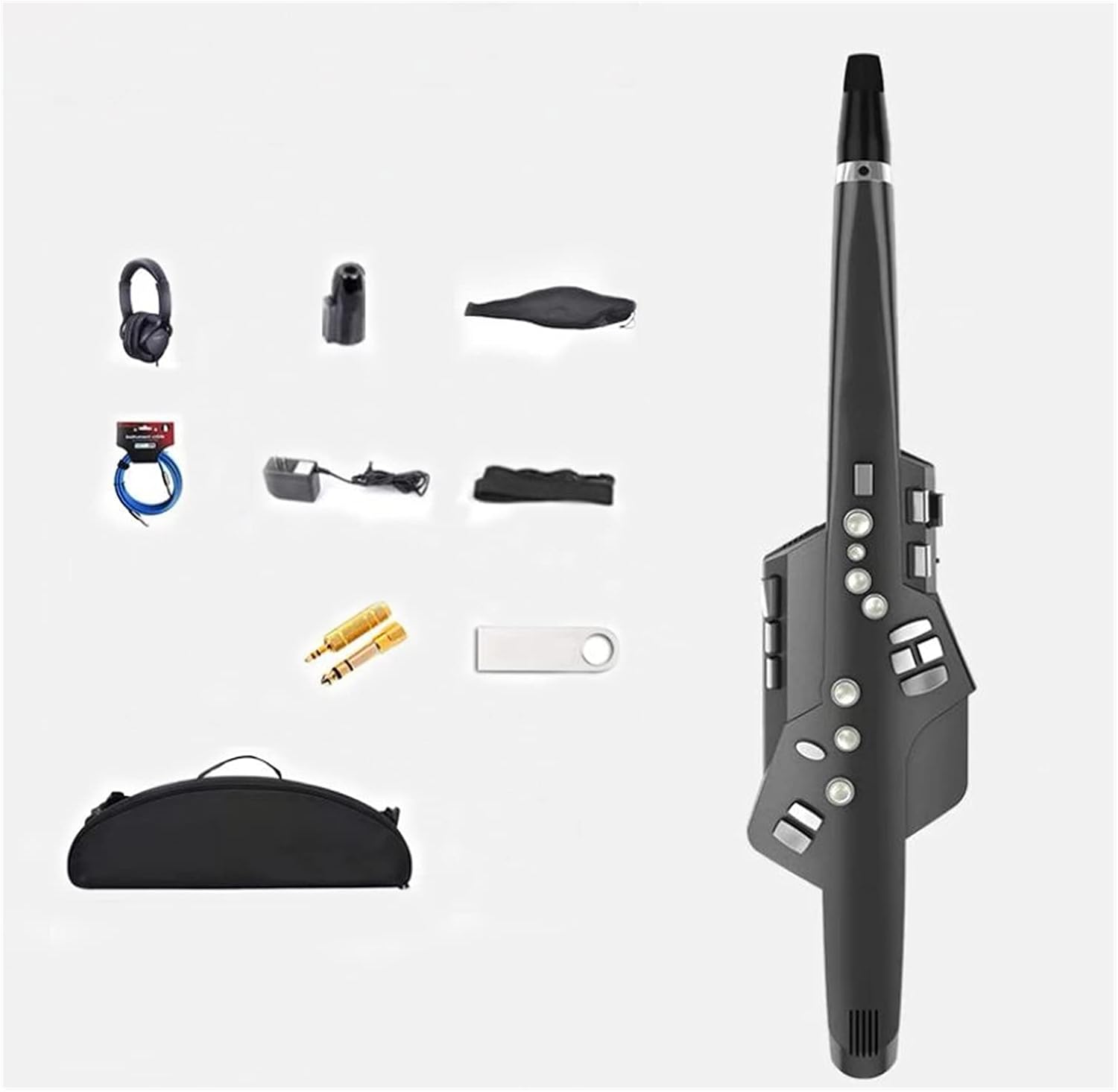 Electric Wind Instrument Electric Saxophone Self-Taught Performance Grade Wind Instrument Suitable for Adults Student Saxophone (Color : Black)