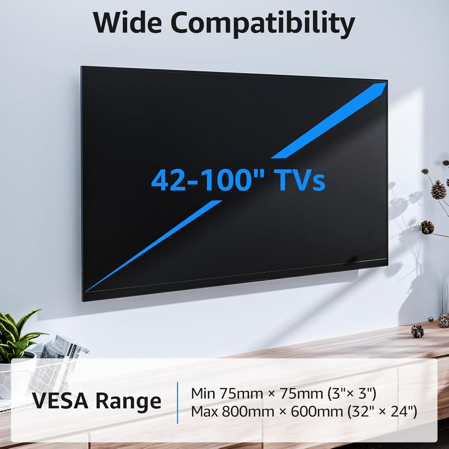 MOUNTUP Fixed TV Wall Mount for Most 50-100