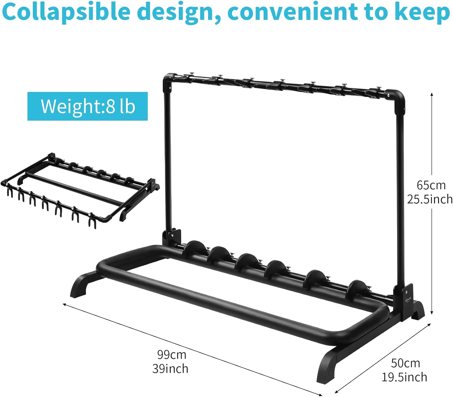 GUITTO Multi Guitar Rack Stand Foldable Universal Display Rack Portable Guitar Holder for Band Stage Bass Acoustic Guitar -7 Holder GGS-11