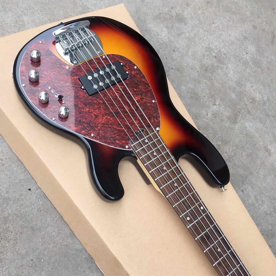 Custom Sunset Color 5-String Bass with Built-In Amplification Line - Perfect for Bassists Seeking a and High- Instrument for Professional Performance
