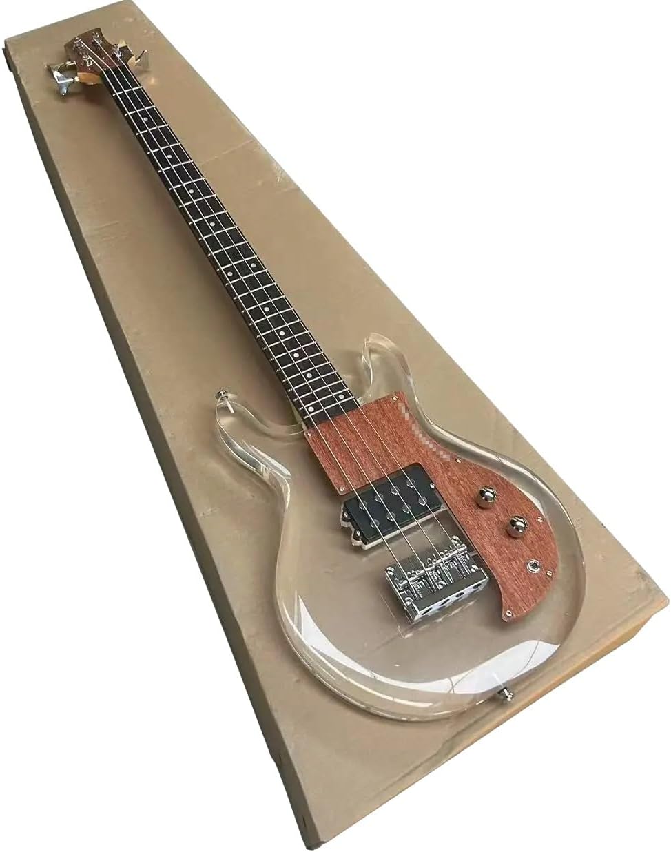 Clear Acrylic Crystal Electric Bass Guitar - 4-String - 24 Frets