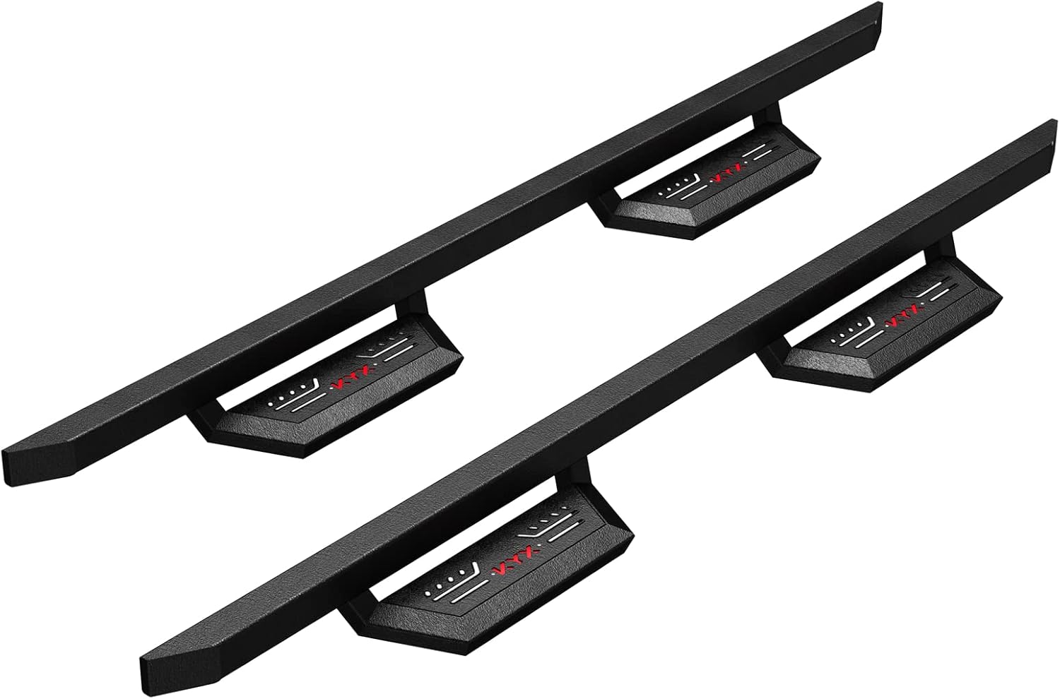 KYX Running Boards & Steps Nerf Bars Compatible with 2005-2023 Toyota Tacoma Double Cab, A Pair 6 inch Car Door Side Steps Nerf Bars Truck Boards Step Rails-Red Logo