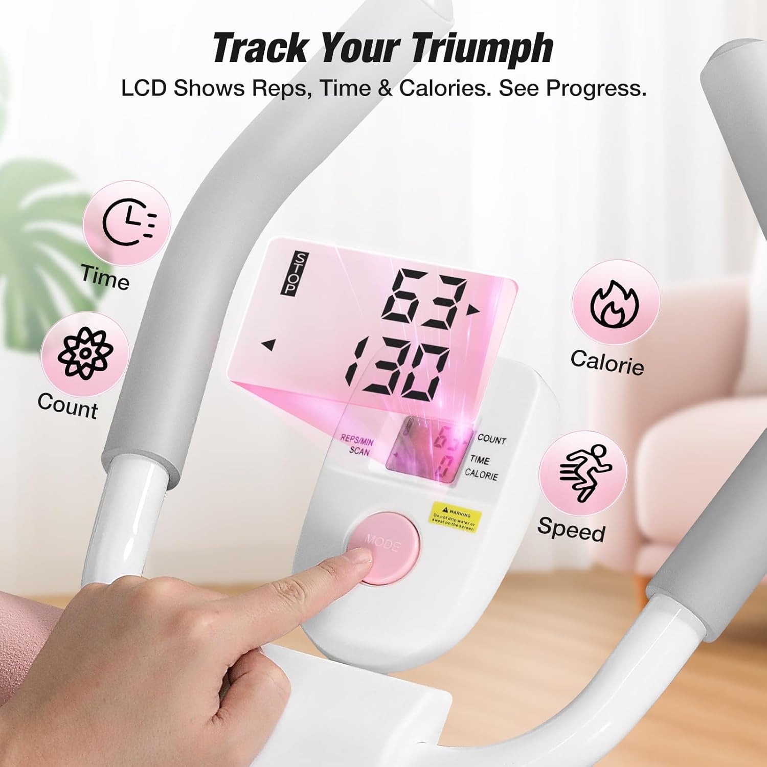 WARMOUNTS Ab Machine, Adjustable Ab Trainer, Foldable Core & Ab Workout Equipment with Knee Protection Function for Home Gym Fitness, Abdominal Trainer Machine for Women & Men