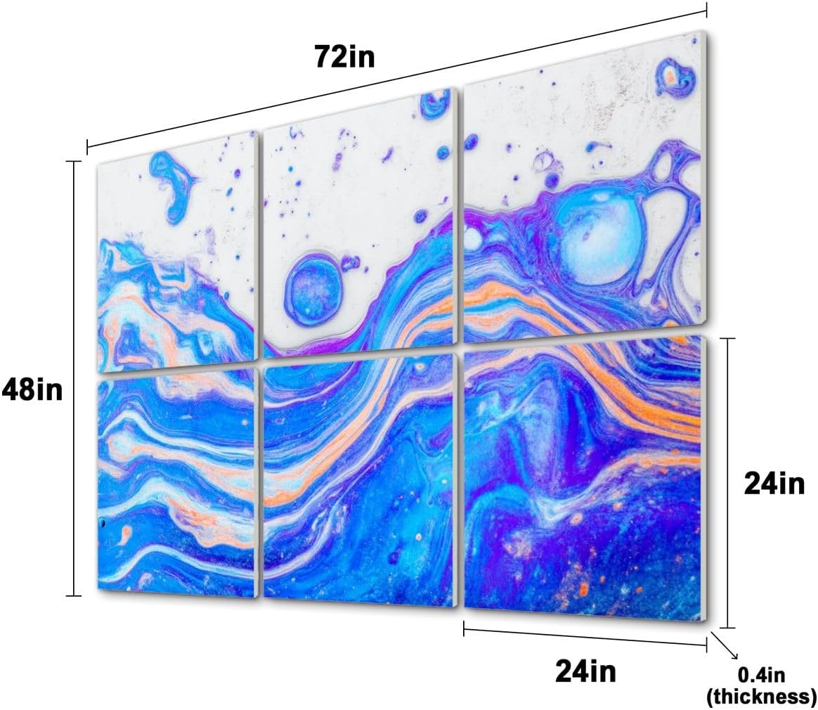 6 Pack Art Acoustic Panels water color acrylic Soundproof Wall Panels, 48