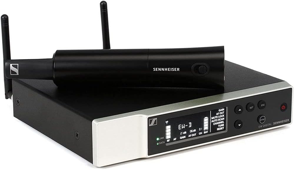 Sennheiser EW-D SKM-S Base Set Wireless Handheld Mic System, No Mic Capsule (R4-9: 552 to 607 MHz) Bundle with Auray WSB-1S Carrying Bag and Watson Rapid Charger