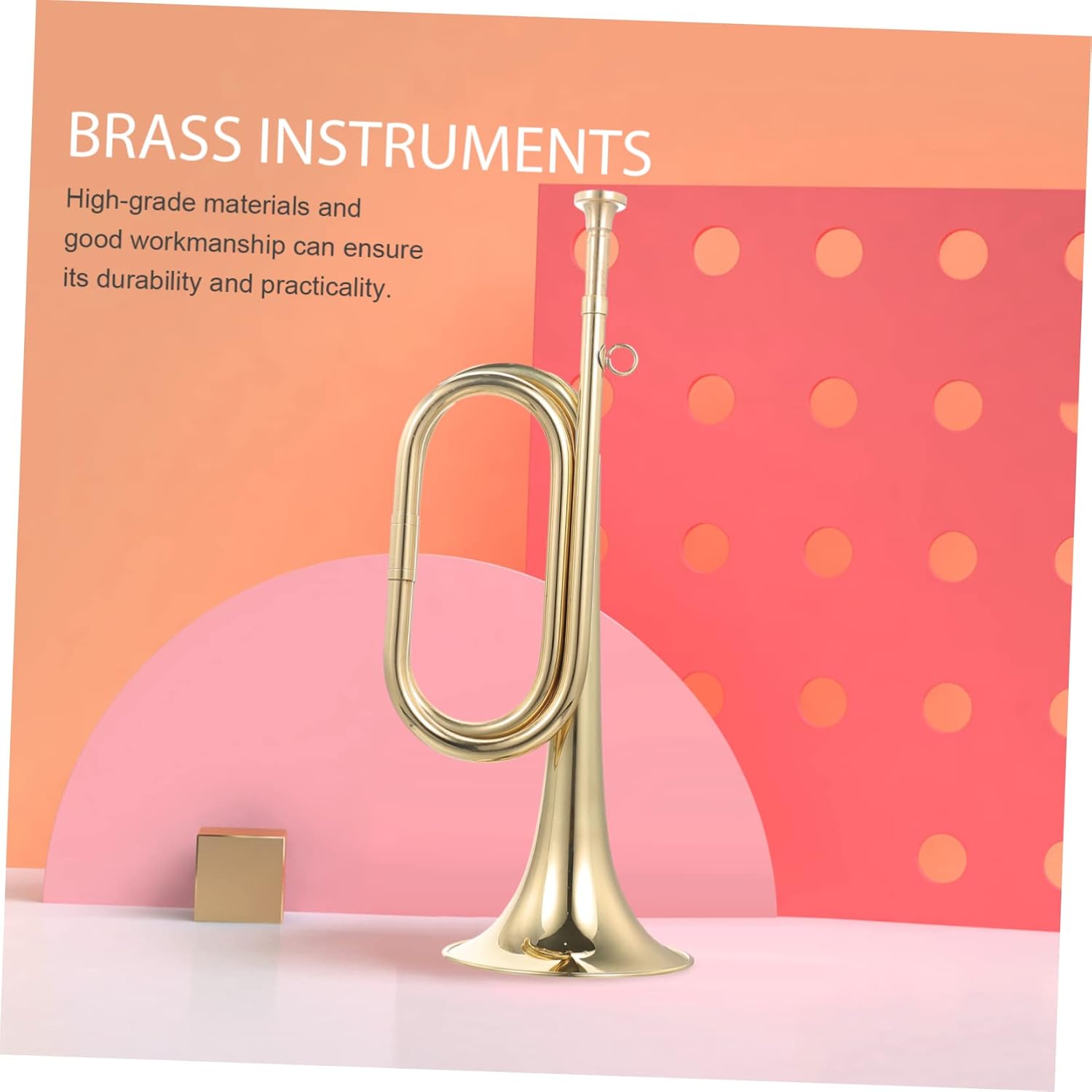 2pcs Golden Bugle Horn Wind Instrument for School Band Music Instrument