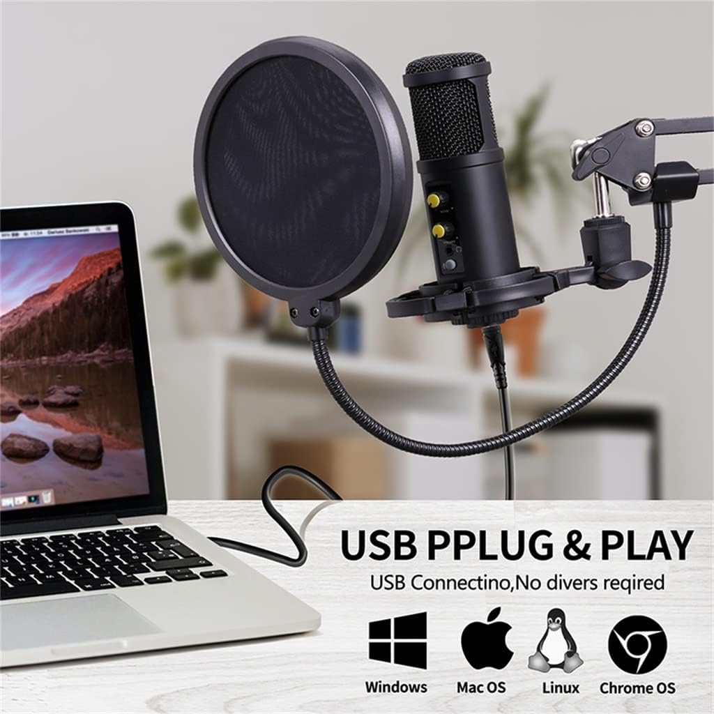 BM850 USB Microphone for Recording/Streaming/Gaming, Professional Microphone for PC/Laptop, Voice Volume Control (A