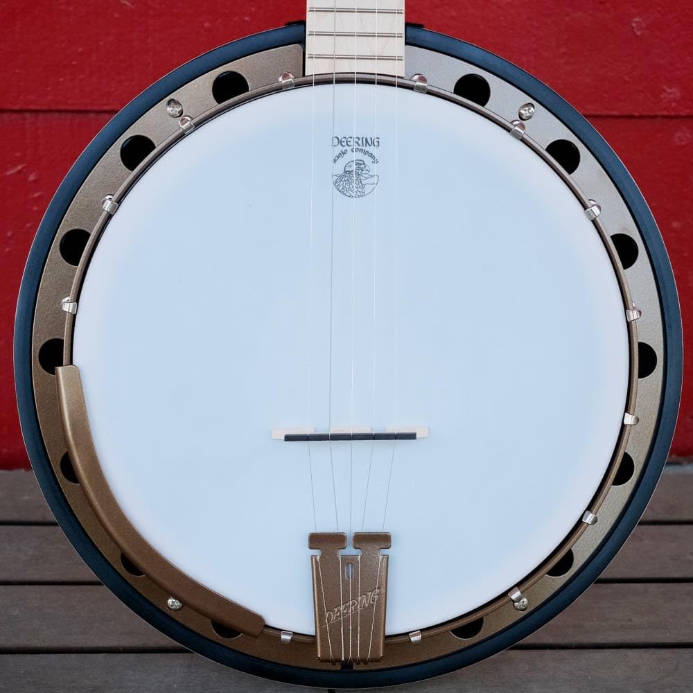 Deering Goodtime Two (2) LEFT HANDED 5-String Maple Resonator Bluegrass Banjo Bronze Powercoat Hardware, Art Deco Inlay with Instrument Alley Gig Bag, Strings, Mute, Tuner, Picks, Bundle