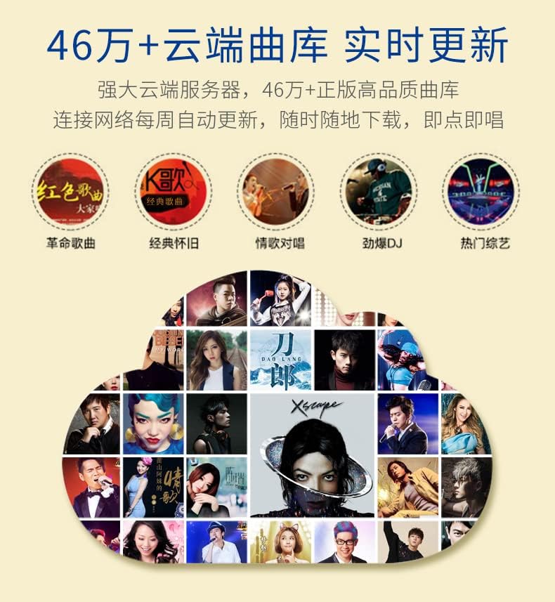 2025 New Inandonkod Karaoke Machine,18.5 Inch Touch Screen,Free Cloud Download Songs All in One Karaoke System with Mic, KTV Singing,Chinese Karaoke Player,YouTube APP Online Play (4T White)