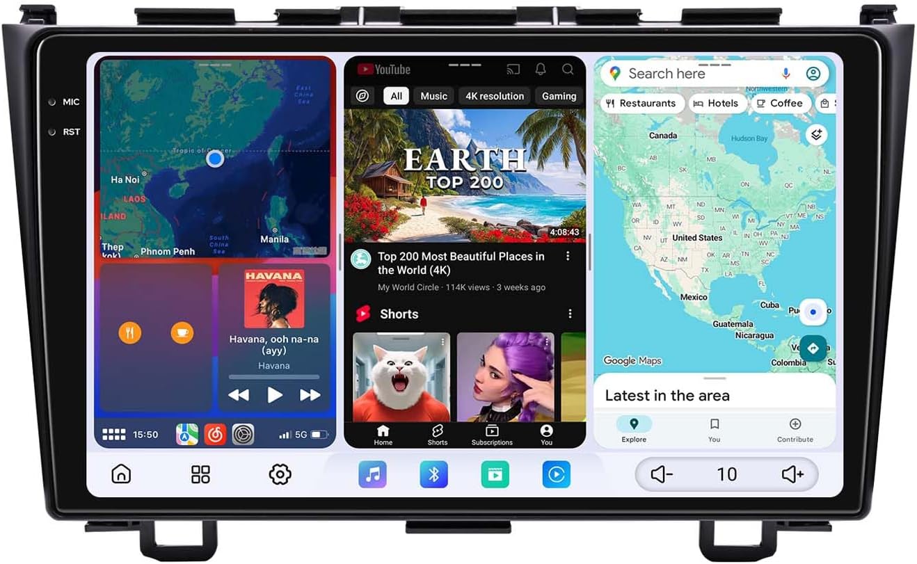 JOYING Radio for Honda CRV 2007-2011 with Wireless Carpaly & Android Auto, 2K QLED Touch Screen 9.5 Inch Android 13 Car Stereo 12GB+256GB with Mirror Link, AM/FM, GPS, Bluetooth, 5G WiFi(JY-HT122N12)