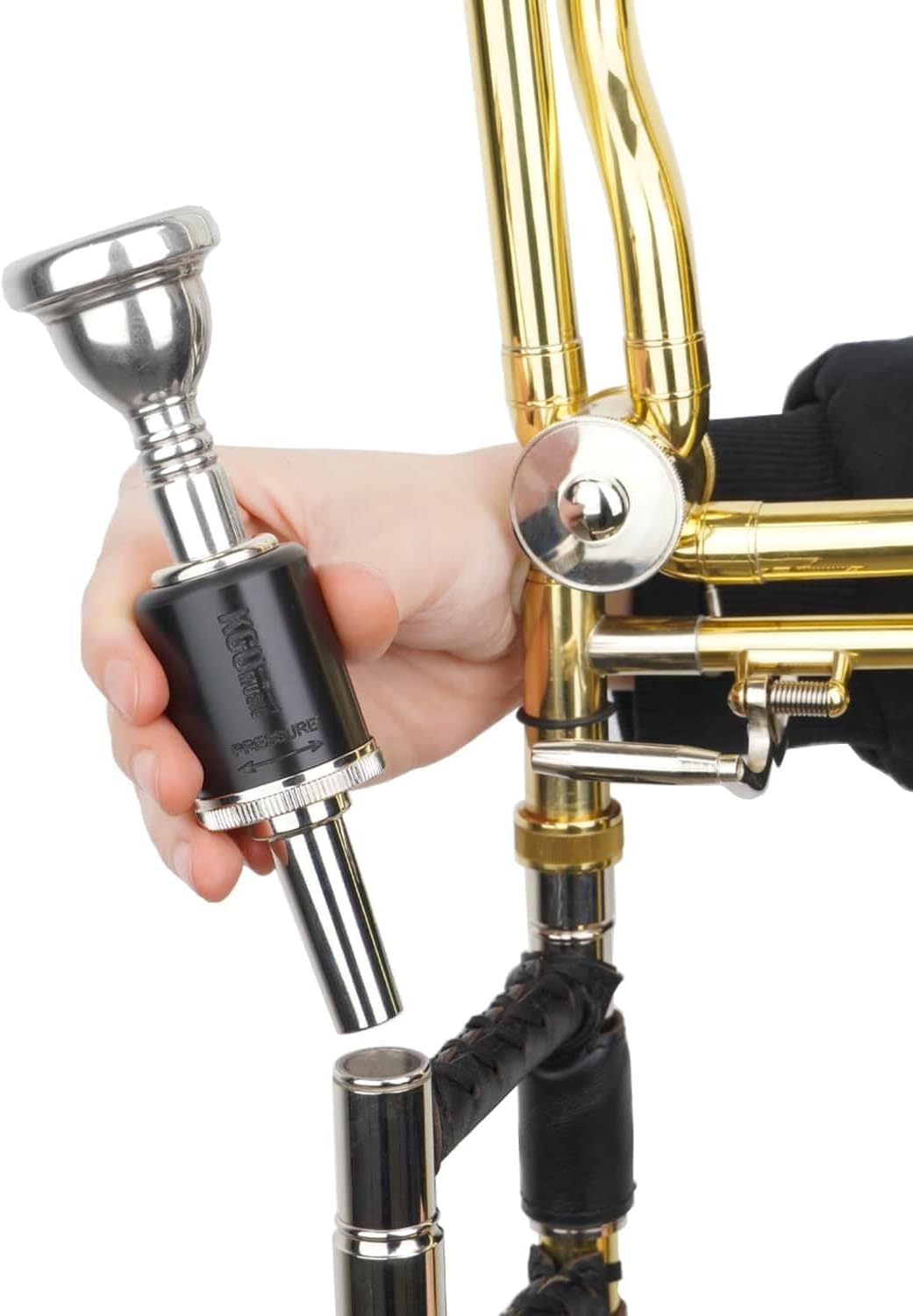 Optimizer for Trombone with SMALL SHANK mouthpieces Practicing and playing without Excessive Mouthpiece Pressure The device for correcting excessive pressure Must-have for brass players