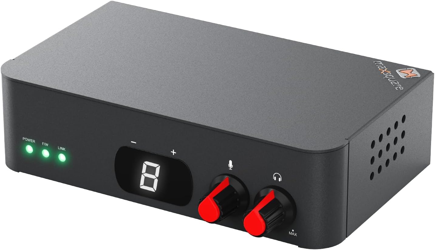 Dante Digital Audio Box, Bi-directional Dante Audio, Lip Sync Delay Adjustable, AES67 RTP, PoE, RCA, Stereo 3.5mm, TAA Compliant(MSQ-3600D)